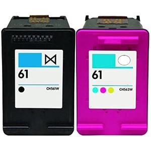 Refilled Ink Cartridge Replacement for HP 61 for Envy 4500 5530 Deskjet 1010 3050 2540 2050 Officejet 2620 Printers (1 Black 1 Color)