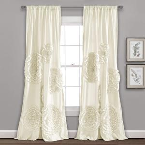 Lush Decor C26557P14-000, Ivory Serena Window Panel for Living, Dining Room, Bedroom (Single Curtain), 84 x 54