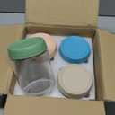 DRKIO 16 Oz Overnight Oats Containers with Lids - 4 Pack Glass Storage Jars with Airtight Lids Wide Mouth Mason Food Jars Great for Meal Prep Salad Chia Pudding Snacks Yogurt Sugar Spice Cereal