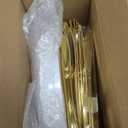 350Piece Gold Dinnerware Set for 50 Guests - Gold Plastic Plates with Disposable Cutlery Include:50Dinner Plates-50Dessert Plates-50Pre Rolled Napkins with Silverware for Valentines Day (White and Gold)