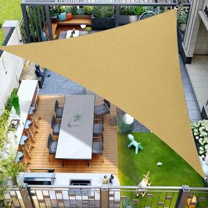 20' x 20' x 20' Triangle Sun Sail Shades Canopy UV Block Sun Shades Outdoor Patio Garden Backyard Pergola Shade Cover Sand
