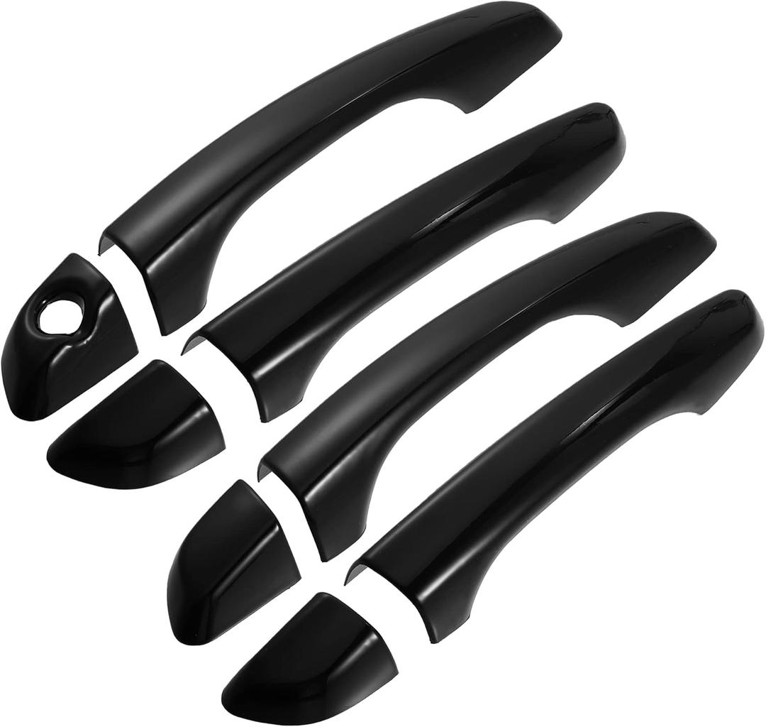 X AUTOHAUX 8pcs ABS Exterior Side Door Handle Cover Trim for Hyundai Elantra 2017-2020 Black Outer Door Handle Cover Decoration