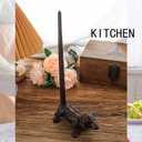 Mozhixue Dog Paper Towel Holder 12'' Cast Iron Paper Towel Holder Funny Toilet Paper Holder for The Floor or Counter in The Kitchen or Bathroom Bronze Rustic,Dog (Black)