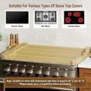Noodle Board Stove Cover - Stove Top Covers with Handles for Gas Electric Stove - Wooden Range Covers Protector for Stovetop Sink Oven RV Serving Tray - 29.3"x22" (Natural), One Size