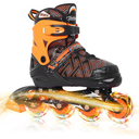 Nattork Adjustable Inline Skates for Kids Boys & Girls, Blue Black Red with Light up Wheels, Youth Blade Roller Skating for Beginners Ages 3-15