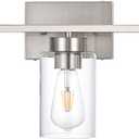 3-Light Bathroom Vanity Light, Modern Brushed Nickel Wall Lights with Clear Glass Shades, Bathroom Wall Sconce Lamp for Mirror Living Room Bedroom Hallway (3 Light Nickel-Small)