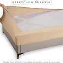 Elegant Comfort Box Spring Cover - Stretchy and Snug Fit Wrap Around 4 Sides Bed Skirt - Jersey Knit, Sleek Alternative for Bed Skirt, Soft and Smooth Fits Box Springs up to 12", King Beige