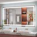 68x40 LED Lighted Mirror for Bathroom Wall Mounted, Dimmable Vanity Mirror with Lights, Anti-Fog, ETL Listed (Backlit and Front Lighted)