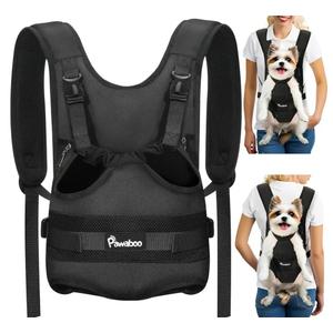 Pawaboo Pet Dog Front Carrier Backpacks, Legs Out Pet Carrier Backpack for Dogs, Adjustable Dog Chest Carriers Purse for Small Medium Dogs Hands Free for Travel Hiking Cycling Camping, M, Black