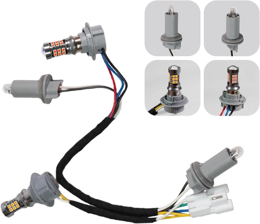 92450-3Q000 Tail Lamp Holder and Wiring - OE Replacement, Compatible with Hyundai Sonata 2011-2014, Includes 2 LED Bulbs & 2 Halogen Bulbs