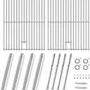 Hiorucet Grill Parts for Charbroil 463446015 466446015 463446016 463446017 463447018 Gas Grill, Stainless Steel Grill Grates, Heat Plates, Burners, Adjustable Crossover Tubes for Charboil-grill Parts