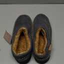 Zigzagger Men's Slip On Moccasin Slippers, Indoor/Outdoor Warm Fuzzy Comfy House Shoes, Fluffy Wide Loafer Slippers (11-12, Grey)