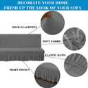 Futon Cover-Stretch Armless Futon Covers Full Size With Skirt Ruffled Futon Sofa Cover Washable Folding Sofa Bed Cover Soft Futon Couch Cover Slipcover With Elastic Bottom For Kids,Pets(Dark Grey)