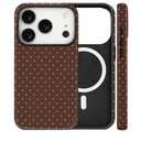 Magnetic for iPhone 17 Pro Case Cute Polka Dot Phone Case, Shockproof Slim TPU and Hard PC Protective Phone Cover Compatible with MagSafe Designed for Women Girls, Brown