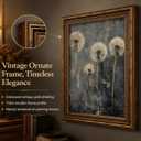 Vintage Gold Framed Dandelion Wall Art Moody Cottagecore Dandelion Painting Canvas Print Gothic Dark Plant Print Poster Wall Decor Retro Moody Plant Floral Poster Artwork for Bedroom Living room