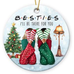 10 x Friendship Christmas Ornaments 2025 - Gifts for Friends Women, Bestie Ornament Christmas Tree Decorations, Friend Ornament as Hanging Decor, BFF Ornaments for Friends
