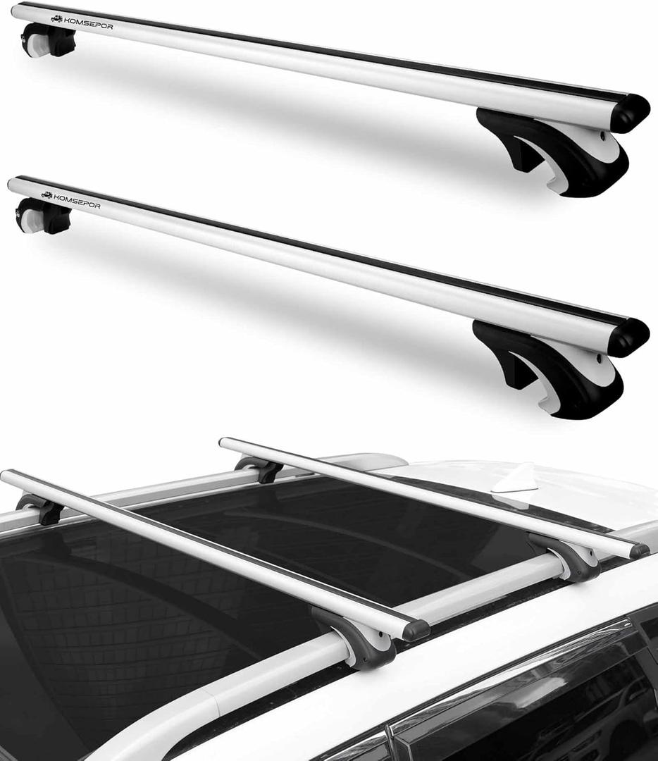 Car Roof Rack Cross Bars 55 Thick Aluminum Crossbars Universal Roof Rack Adjustable Roof Cross Bars with 200 lbs Load Capacity Fits Most Vehicles with Existing Raised Side Rails with Gap