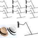 Zonon 10 Pack Slatwall Cowboy Hat Display Holder Western Cowboy Hat Display Rack Hooks Metal Slatwall Accessories Wall Mounted for Retail Shop Home Warehouse Organization (Black)