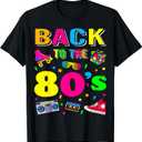 Back to 80's 1980s Vintage Retro Eighties Costume Party Gift T-Shirt, 2XL