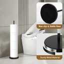Toilet Paper Holder Stand,Free Standing Toilet Paper Holder with Reserve Function,Rustproof Matte Black Toilet Paper Holders Free Standing,Non-slip&No Drilling Toilet Paper Stand Designed for Easy Use (24.37in)