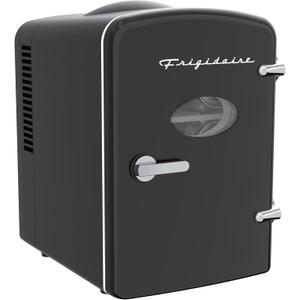 Frigidaire Retro Mini Personal Fridge Cooler, Holds up to 6 Cans, Portable for Car, Office, Bedroom, Dorm Room, or Cabin, AC and DC input, Black