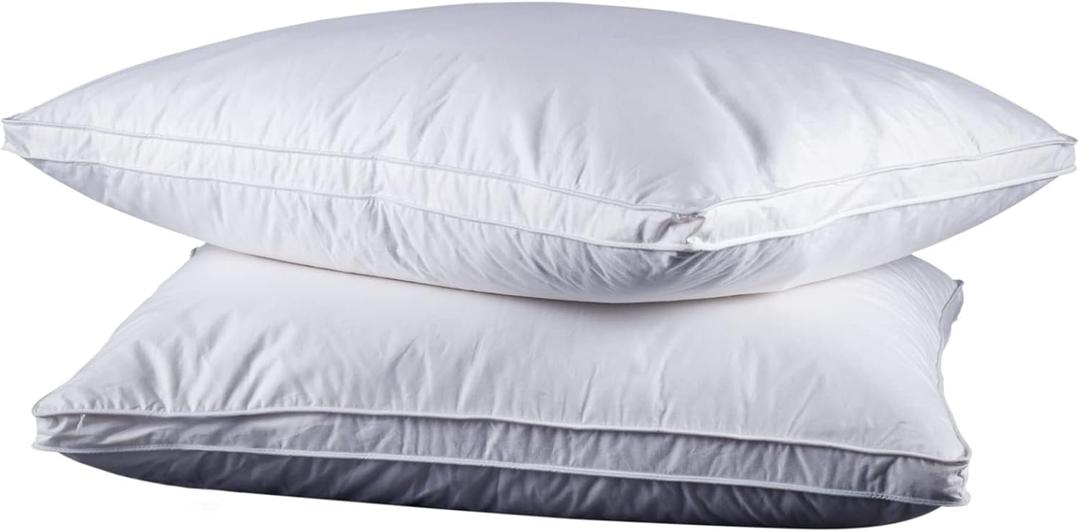 Guvar Feather and Down Pillows for Sleeping(2 Pack), King(20inx36in) - White Goose Down Feather Bed Pillow Inserts, 100% Cotton Cover, Lightweight, Fluffy Sleeping Pillows for All Sleepers