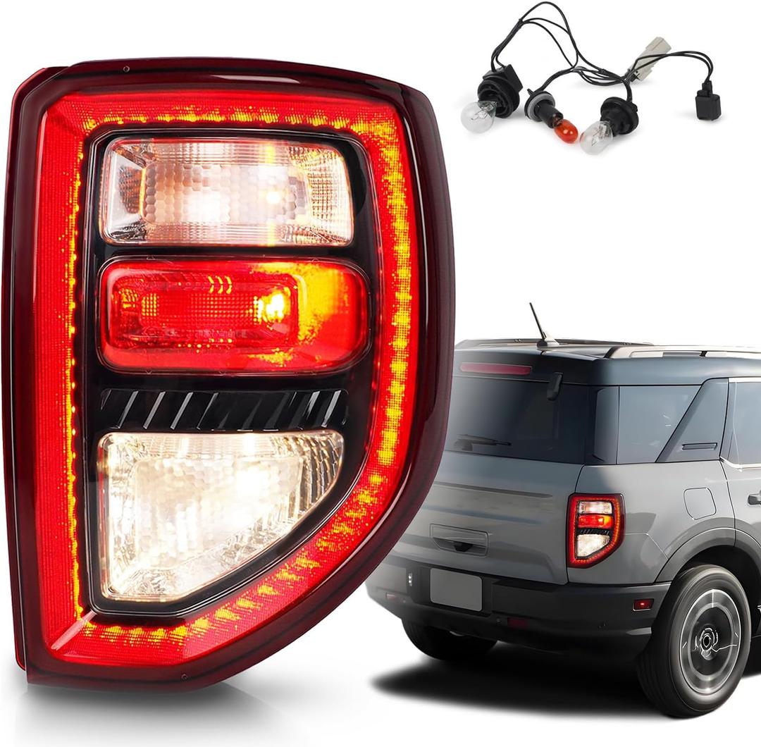 Tail Lights Compatible with 2021-2024 Ford Bronco Sport Taillight Rear Brake Lamp Taillight Rear Reverse Stop Brake Lamp Replacement for OEM#M1PZ13404A FO2801284 (Right Passenger Side)