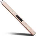 SUPRUS Electric Lighter Arc Windproof Flameless USB Rechargeable Lighter with Safety Lock for Candle BBQ Camping (Champagne Gold)