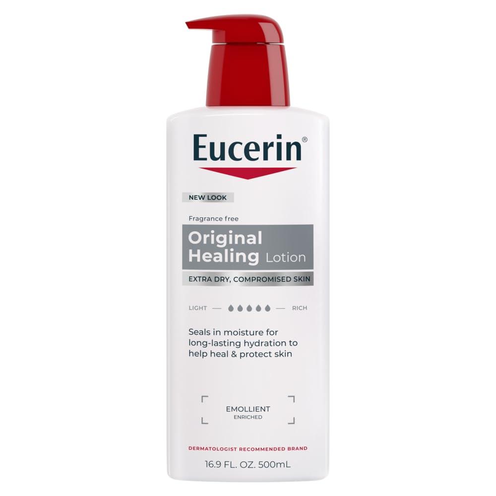 Eucerin Original Healing Rich Body Lotion for Extremely Dry, Compromised Skin, Emollient Enriched Body Moisturizer, 16.9 Fl Oz Bottle