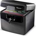 SentrySafe Black Fireproof and Waterproof Safe, File Folder and Document Box with Key Lock, 14.3 x 15.5 x 13.5 inches, HD4100(don't close properly)