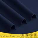 NICETOWN French Blackout Door Window Curtains, Privacy Front Door Curtains for Classroom, Thermal Insulated Tie Up Shades Window Covering Shade for Office, 8" Wide x 36" Long, 1 Panel, Navy