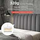 Headboard Cover, Slip Cover, Spring Bed headboard Cover, Small Square Jacquard dust Protector, Bedroom dust Cover, upholstered headboard (Queen:150cm/59in, Gray)