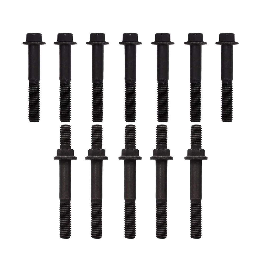 Hconcet 12 PCS Exhaust Tube Bolts Studs Set Compatible with Dodge Ram 5.9 6.7 Cummins 2003-2019 3944593 3944655