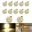 EverBrightt G4 Warm White Round 5050 12SMD Marine RV Reading Car Led Light Bulbs Boat Lighting DC 12V 12-Pack (WarmWhite)