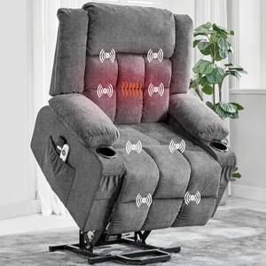 Garvee Power Lift Recliner Chair with Massage and Heat for Elderly Adults Lazy Boy Single Sofa Seat with 3 Positions 2 Side Pockets Cup Holders USB Ports Remote Control, 29.53" L x 25.59" W x 21.65" H