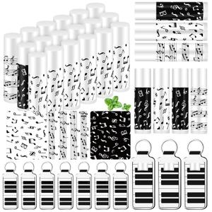 36 Pcs/18 Set Back to School Piano Music Gifts Bulk Lip Balm and Portable Lipstick Holder Keychian Thank You Gift for First of Year Welcome Back to School Party Favors(Piano Music)