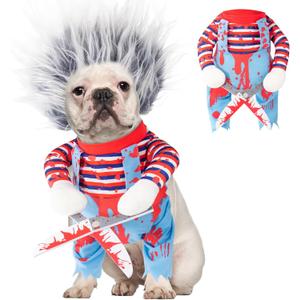 Deadly Dog Halloween Costumes for Small Medium Large Dogs, Cat Puppies, Funny Dog Costume Cosplay Clothes Outfit for Party Christmas Events Photo Props Halloween Decorations