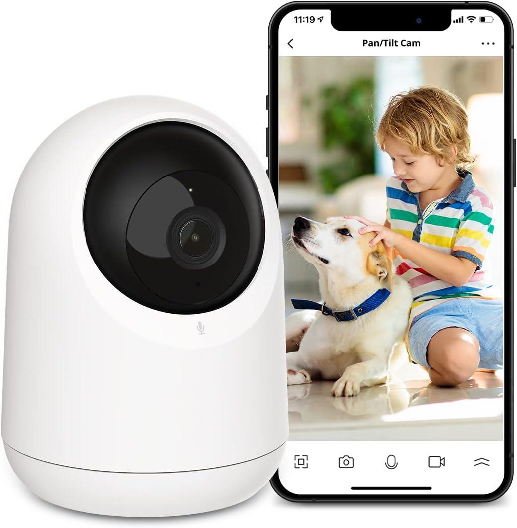 SwitchBot Baby Monitor Indoor Camera, 360-degree 1080P Pan Tilt Smart WiFi(2.4G) Pet Camera for Home Security with Motion Detection, Night Vision, Two-Way Audio, Works with Alexa & Google Assistant