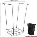 Trash Bag Holder, 30-45 Gallon Metal Garbage Bag Holder, Multi-use Portable Trash Bag Holder Stand, Square Pattern Base Leaf Bag Holder for Patio, Yard, Garden