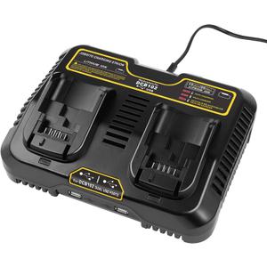Futurebatt DCB102 Charger Replacement for Dewalt 12V 20V 60V Max Dual Fast Charger Station Battery Charger DCB203 DCB204 DCB205 DCB206 DCB201 DCB120 DCB127 (2 USB Ports)