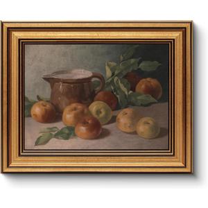 HUARCEY Gold Framed Vintage Wall Art for Living Room Harvest Apples Still Life Oil Painting Artwork Shelf Decor Abstract Picture Canvas Print Farmhouse Fruit Wall Decor Bedroom Kitchen Bathroom 8"x10"