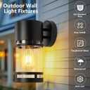Porch Light Outdoor, Matte Black Exterior Front Porch Light with E26 Socket, Outdoor Wall Light,Exterior Wall Light, Doorway, Garage,2-Pack(Bulbs Not Included)