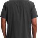 TUNEVUSE Mens Short Sleeve Button Down Shirt Casual Work Dress Shirt Lightweight Summer Shirt with 2 Pockets (Green, S)