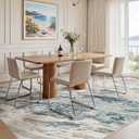Area Rugs for Living Room: 10X14 Abstract Washable Rug Modern Neutral Large Soft Stain Resistant Non-Slip for Bedroom Dining Room Indoor Home Office Carpet - Blue Brown