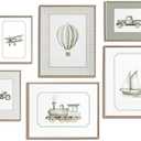 Set of 6 Sage Green Nursery Wall Art Boys Room Canvas Poster Kids Wall Decor Vintage Vehicle Prints Baby Toddler Pictures Transportation Plane Train Painting Artwork for Bedroom 12"x16" Unframed