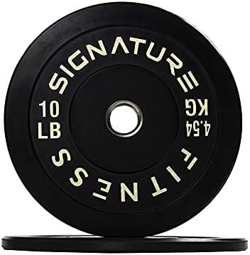 Signature Fitness 2" Olympic Bumper Plate Weight Plates with Steel Hub, 10LB Pair, Colored