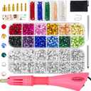 Worthofbest Bedazzler Kit with Rhinestones Hotfix Applicator Tool with 3400 Pcs Hot Fix Rhinestones for Bedazzling, Clothes, Clothing, Fabric, Hotfix Bedazzle Crystals Gems Pen and Iron on Diamonds