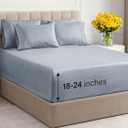 Extra Deep King Sheet Set - 6 Piece Breathable & Cooling Sheets - Hotel Luxury Bedding Set w/18-24 Inch Extra Deep Pockets - Easy Fit - Super Soft, Wrinkle Free and Comfy - Heathered Blue, King Size