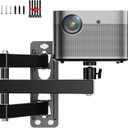 Foldable Projector Wall Mount Universal Adjustable Bracket Mount 1/4" Screw, Adjustable Tilt&Swivel Hanging Holder Wall Mount Hanger Rack Stand for Mini Projector with Cable Ties (Black)