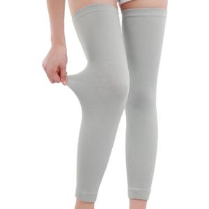 JUMISEE Leg Compression Sleeve for Men Women, Cotton Full Length Knee Brace Leg Support for Arthritis Pain Management Relief (Gray), M